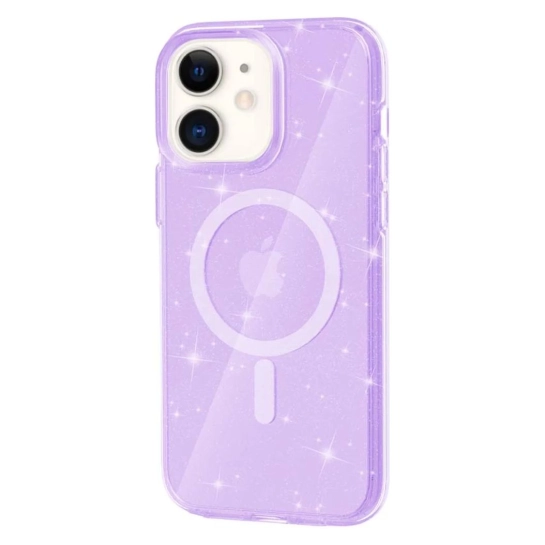 Чохол TPU Galaxy Sparkle wiht MagSafe for iPhone 16 Glitter Purple