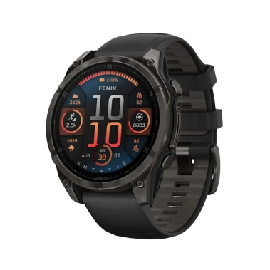 Смарт-годинник Garmin Fenix 8 AMOLED 47mm Sapphire Carbon Grey DLC with Black/Pebble Grey Silicone Band - цена, характеристики, отзывы, рассрочка, фото 1