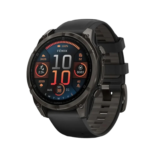 Смарт-часы Garmin Fenix 8 AMOLED 47mm Sapphire Carbon Grey DLC with Black/Pebble Grey Silicone Band - цена, характеристики, отзывы, рассрочка, фото 1