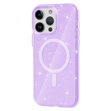 Чехол TPU Galaxy Sparkle wiht MagSafe for iPhone 12/12 Pro Glitter Purple - цена, характеристики, отзывы, рассрочка, фото 1