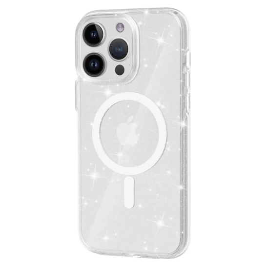 Чехол TPU Galaxy Sparkle wiht MagSafe for iPhone 15 Pro Glitter Clear