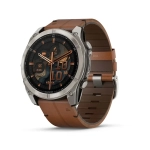 Смарт-годинник Garmin Fenix 8 AMOLED 51mm Sapphire Titanium with Chestnut Leather Band