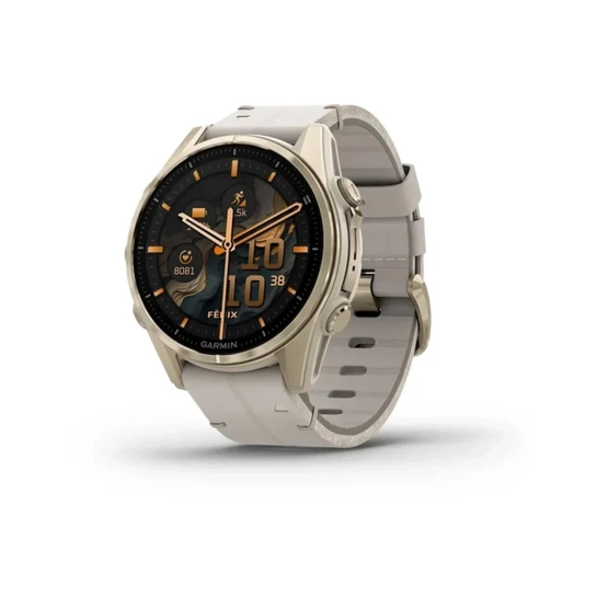 Смарт-годинник Garmin Fenix 8 AMOLED 43mm Sapphire Soft Gold with Limestone Leather Band