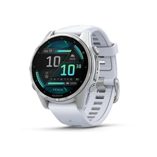 Смарт-часы Garmin Fenix 8 AMOLED 43mm Silver with Whitestone Silicone Band - цена, характеристики, отзывы, рассрочка, фото 1