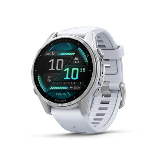 Смарт-часы Garmin Fenix 8 AMOLED 43mm Silver with Whitestone Silicone Band