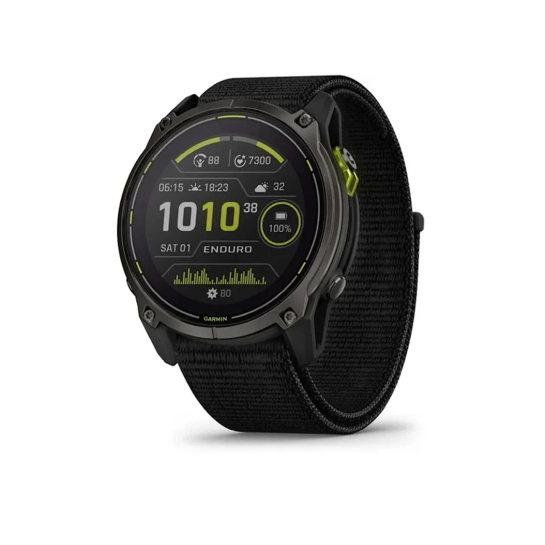Смарт-часы Garmin Enduro 3 Carbon Gray DLC Titanium with Black UltraFit Nylon Strap - цена, характеристики, отзывы, рассрочка, фото 1