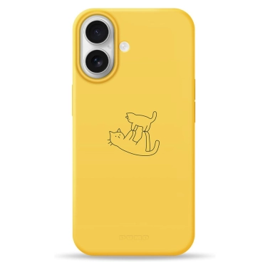 Чехол Pump Silicone Minimalistic Case with MagSafe for iPhone 16 Cat on Cat - цена, характеристики, отзывы, рассрочка, фото 1