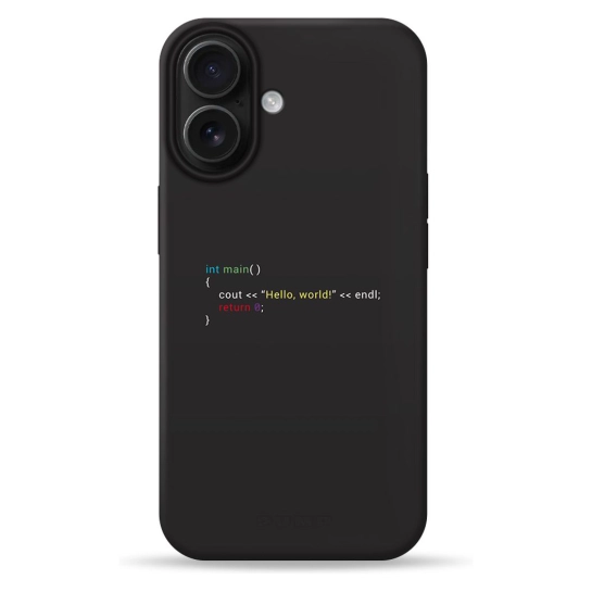 Чехол Pump Silicone Minimalistic Case with MagSafe for iPhone 16 Hello World