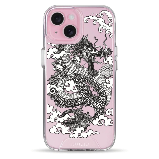 Чохол Pump Transparency Silver Button Case for iPhone 15 Dragon