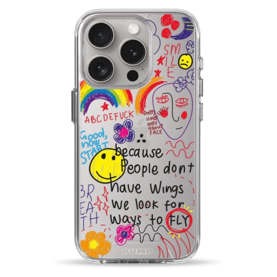 Чехол Pump Transparency Silver Button Case for iPhone 15 Pro Because people