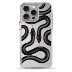 Чехол Pump Transparency Silver Button Case for iPhone 15 Pro Max Black Snake