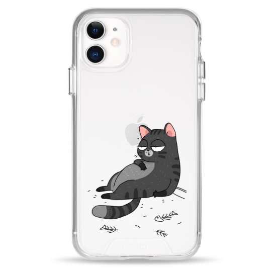 Чохол Pump Transparency Silver Button Case для iPhone 11 The Cat Is Full - ціна, характеристики, відгуки, розстрочка, фото 1
