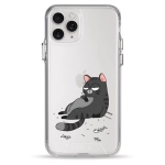 Чехол Pump Transparency Silver Button Case for iPhone 11 Pro The Cat Is Full