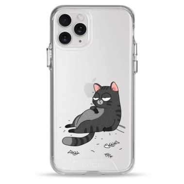 Чехол Pump Transparency Silver Button Case for iPhone 11 Pro The Cat Is Full - цена, характеристики, отзывы, рассрочка, фото 1