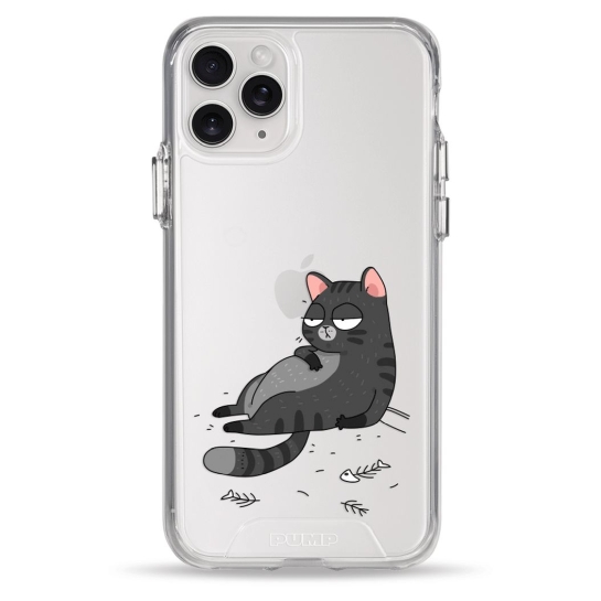 Чехол Pump Transparency Silver Button Case for iPhone 11 Pro The Cat Is Full - цена, характеристики, отзывы, рассрочка, фото 1