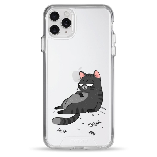 Чехол Pump Transparency Silver Button Case for iPhone 11 Pro Max The Cat Is Full - цена, характеристики, отзывы, рассрочка, фото 1