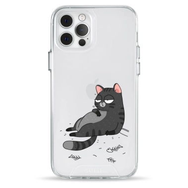 Чехол Pump Transparency Silver Button Case for iPhone 12/12 Pro The Cat Is Full - цена, характеристики, отзывы, рассрочка, фото 1