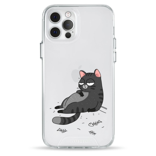 Чехол Pump Transparency Silver Button Case for iPhone 12/12 Pro The Cat Is Full - цена, характеристики, отзывы, рассрочка, фото 1