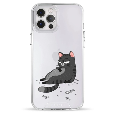 Чохол Pump Transparency Silver Button Case для iPhone 12 Pro Max The Cat Is Full - цена, характеристики, отзывы, рассрочка, фото 1
