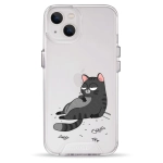 Чохол Pump Transparency Silver Button Case для iPhone 13 The Cat Is Full