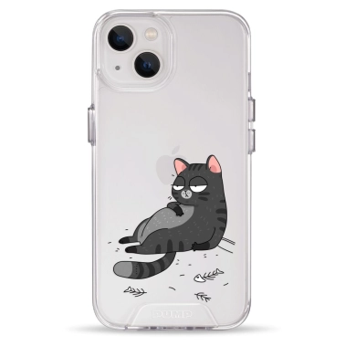 Чехол Pump Transparency Silver Button Case for iPhone 13 The Cat Is Full - цена, характеристики, отзывы, рассрочка, фото 1