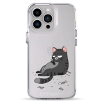 Чехол Pump Transparency Silver Button Case for iPhone 13 Pro The Cat Is Full