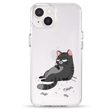 Чохол Pump Transparency Silver Button Case для iPhone 14 The Cat Is Full - цена, характеристики, отзывы, рассрочка, фото 1