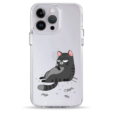 Чохол Pump Transparency Silver Button Case для iPhone 14 Pro Max The Cat Is Full - цена, характеристики, отзывы, рассрочка, фото 1