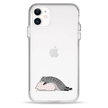 Чохол Pump Transparency Silver Button Case для iPhone 11 Cat On The Pillow - цена, характеристики, отзывы, рассрочка, фото 1
