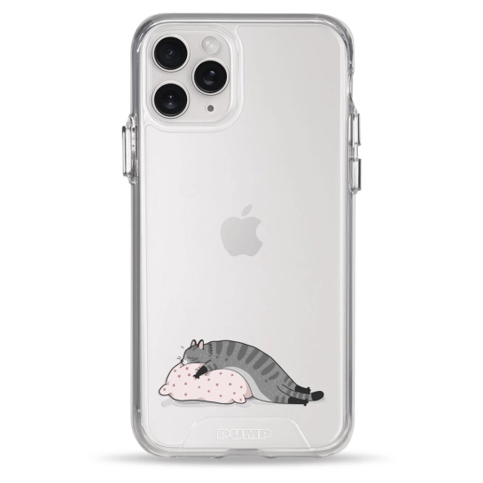 Чохол Pump Transparency Silver Button Case для iPhone 11 Pro Cat On The Pillow