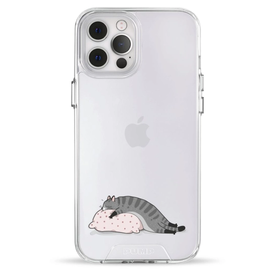 Чохол Pump Transparency Silver Button Case для iPhone 12 Pro Max Cat On The Pillow