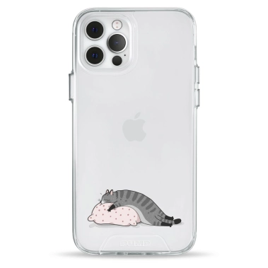 Чехол Pump Transparency Silver Button Case for iPhone 12/12 Pro Cat On The Pillow - цена, характеристики, отзывы, рассрочка, фото 1
