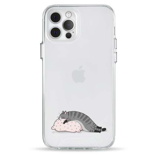 Чохол Pump Transparency Silver Button Case для iPhone 12/12 Pro Cat On The Pillow - ціна, характеристики, відгуки, розстрочка, фото 1
