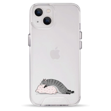 Чехол Pump Transparency Silver Button Case for iPhone 13 Cat On The Pillow - цена, характеристики, отзывы, рассрочка, фото 1