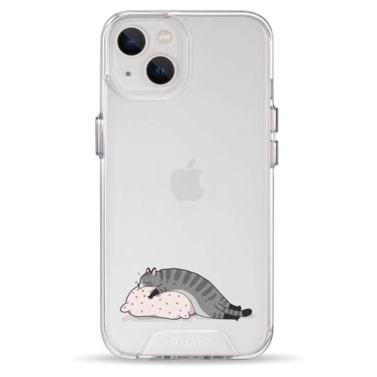 Чехол Pump Transparency Silver Button Case for iPhone 13 Cat On The Pillow - цена, характеристики, отзывы, рассрочка, фото 1