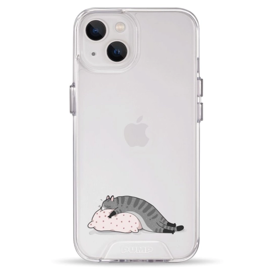 Чохол Pump Transparency Silver Button Case для iPhone 13 Cat On The Pillow