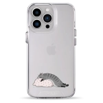 Чохол Pump Transparency Silver Button Case для iPhone 13 Pro Cat On The Pillow