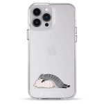 Чехол Pump Transparency Silver Button Case for iPhone 13 Pro Max Cat On The Pillow
