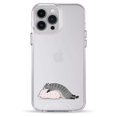 Чохол Pump Transparency Silver Button Case для iPhone 13 Pro Max Cat On The Pillow - цена, характеристики, отзывы, рассрочка, фото 1