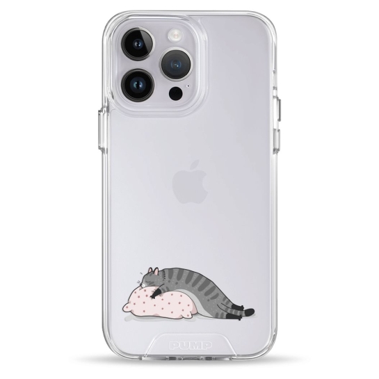 Чохол Pump Transparency Silver Button Case для iPhone 14 Pro Cat On The Pillow - ціна, характеристики, відгуки, розстрочка, фото 1