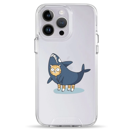 Чохол Pump Transparency Silver Button Case для iPhone 14 Pro Cat In Shark