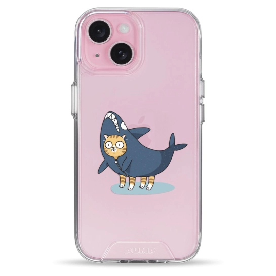 Чохол Pump Transparency Silver Button Case для iPhone 15 Cat In Shark
