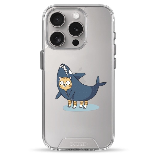 Чохол Pump Transparency Silver Button Case для iPhone 15 Pro Cat In Shark - ціна, характеристики, відгуки, розстрочка, фото 1