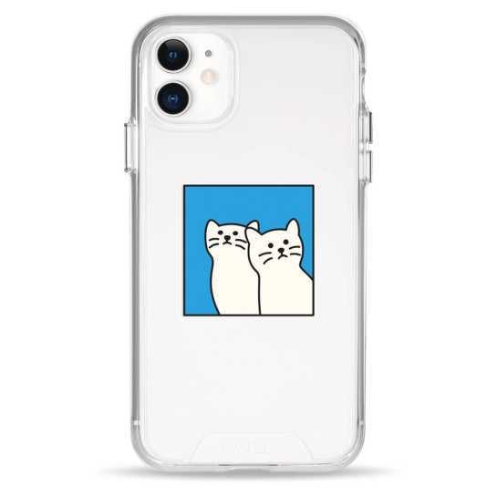 Чохол Pump Transparency Silver Button Case для iPhone 11 Two Cats