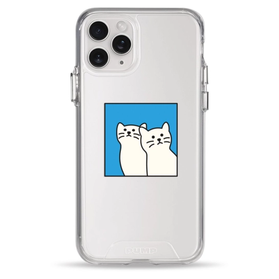 Чехол Pump Transparency Silver Button Case for iPhone 11 Pro Two Cats