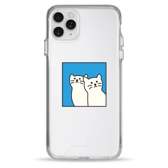 Чехол Pump Transparency Silver Button Case for iPhone 11 Pro Max Two Cats