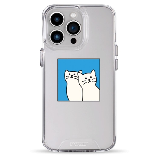 Чехол Pump Transparency Silver Button Case for iPhone 13 Pro Two Cats - цена, характеристики, отзывы, рассрочка, фото 1