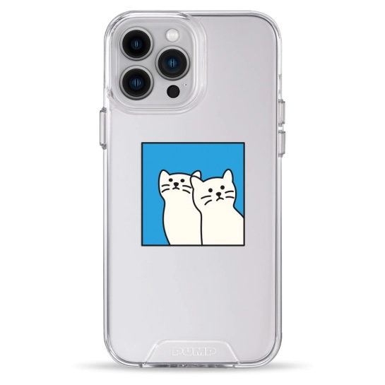 Чехол Pump Transparency Silver Button Case for iPhone 13 Pro Max Two Cats