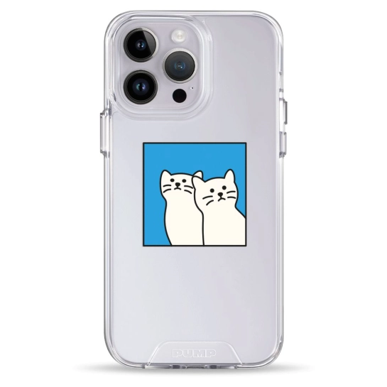 Чехол Pump Transparency Silver Button Case for iPhone 14 Pro Max Two Cats