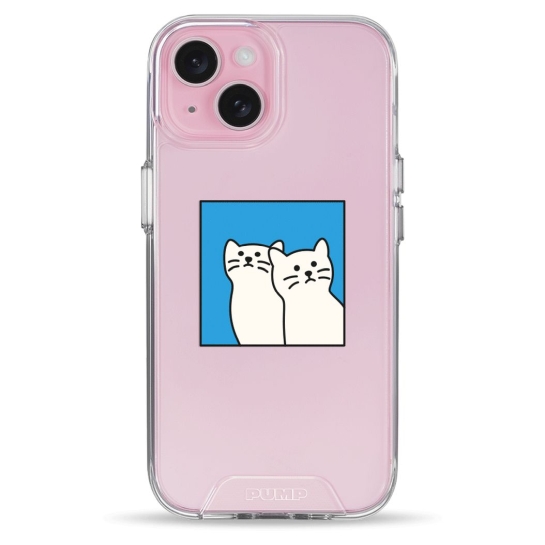 Чехол Pump Transparency Silver Button Case for iPhone 15 Two Cats - цена, характеристики, отзывы, рассрочка, фото 1